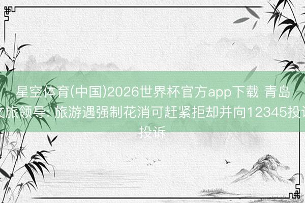 星空体育(中国)2026世界杯官方app下载 青岛文旅领导: 旅游遇强制花消可赶紧拒却并向12345投诉