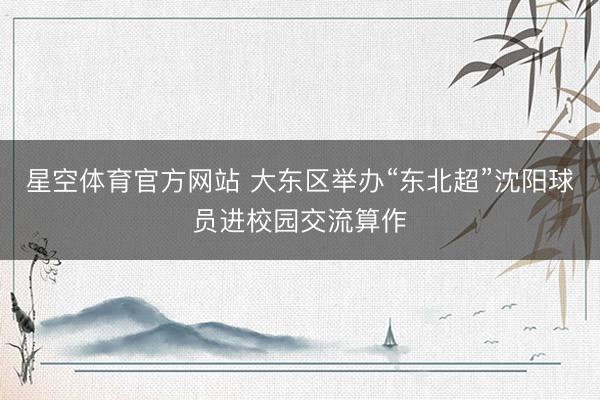 星空体育官方网站 大东区举办“东北超”沈阳球员进校园交流算作