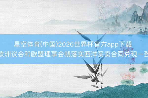 星空体育(中国)2026世界杯官方app下载 欧洲议会和欧盟理事会就落实西洋买卖合同兑现一致