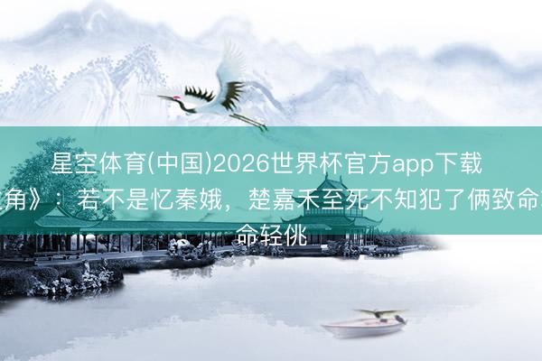 星空体育(中国)2026世界杯官方app下载 《主角》：若不是忆秦娥，楚嘉禾至死不知犯了俩致命轻佻