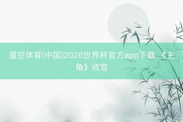 星空体育(中国)2026世界杯官方app下载 《主角》收官