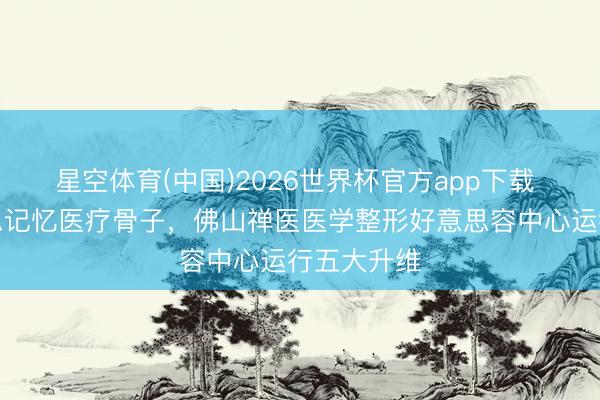 星空体育(中国)2026世界杯官方app下载 让医好意思记忆医疗骨子，佛山禅医医学整形好意思容中心运行五大升维