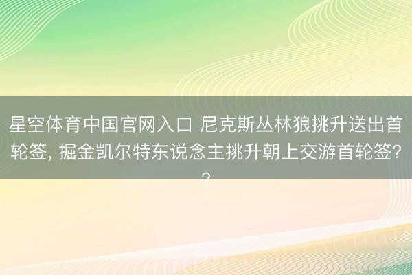 星空体育中国官网入口 尼克斯丛林狼挑升送出首轮签, 掘金凯尔特东说念主挑升朝上交游首轮签?